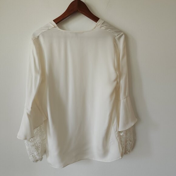 Kobi Halperin Silk Long Sleeve Lace Detail Blouse - Picture 2 of 8